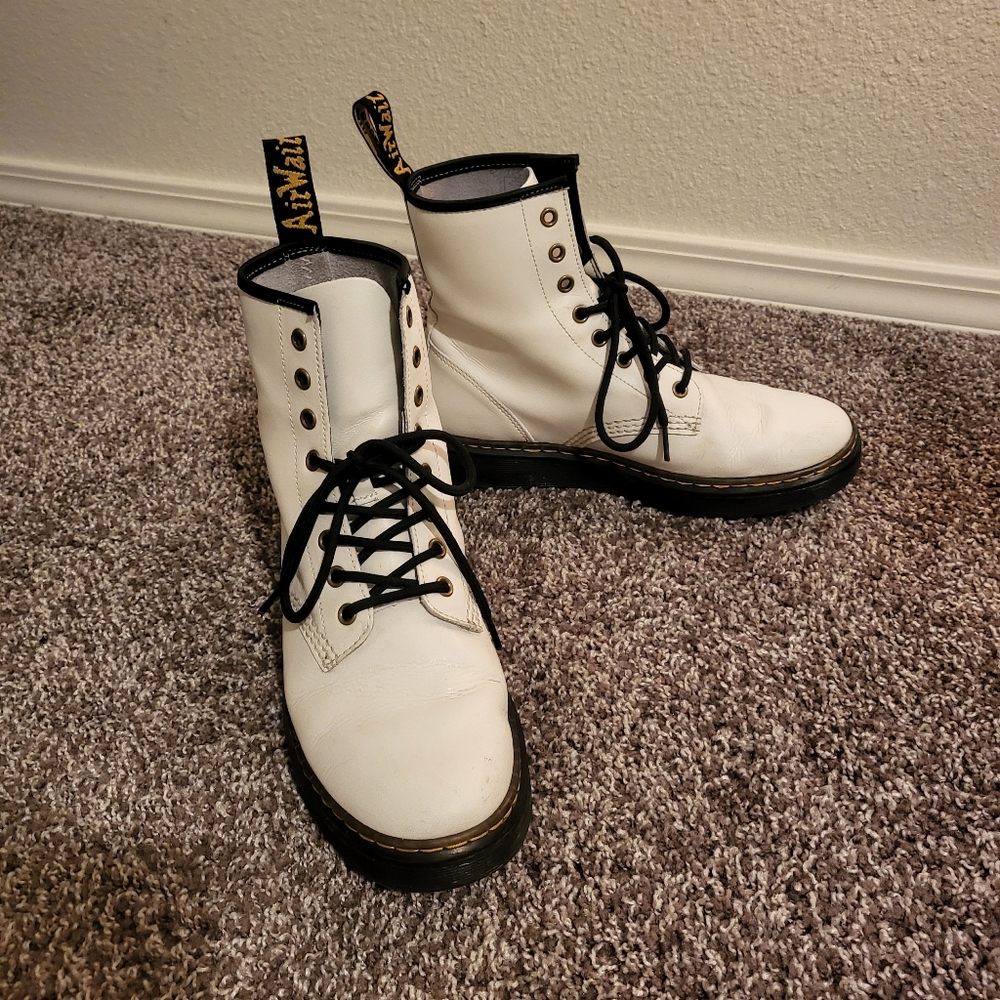 White Dr. Martens boots